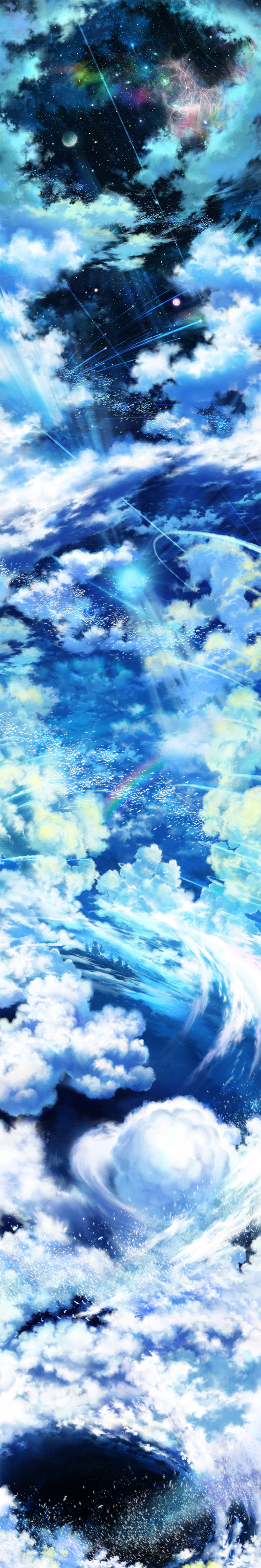 梦幻彩色星空云彩壁纸，高清PNG透明背景，H5设计素材免费下载