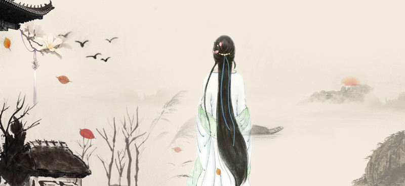 古典美女优雅唯美Banner，高清JPG及PSD设计素材下载