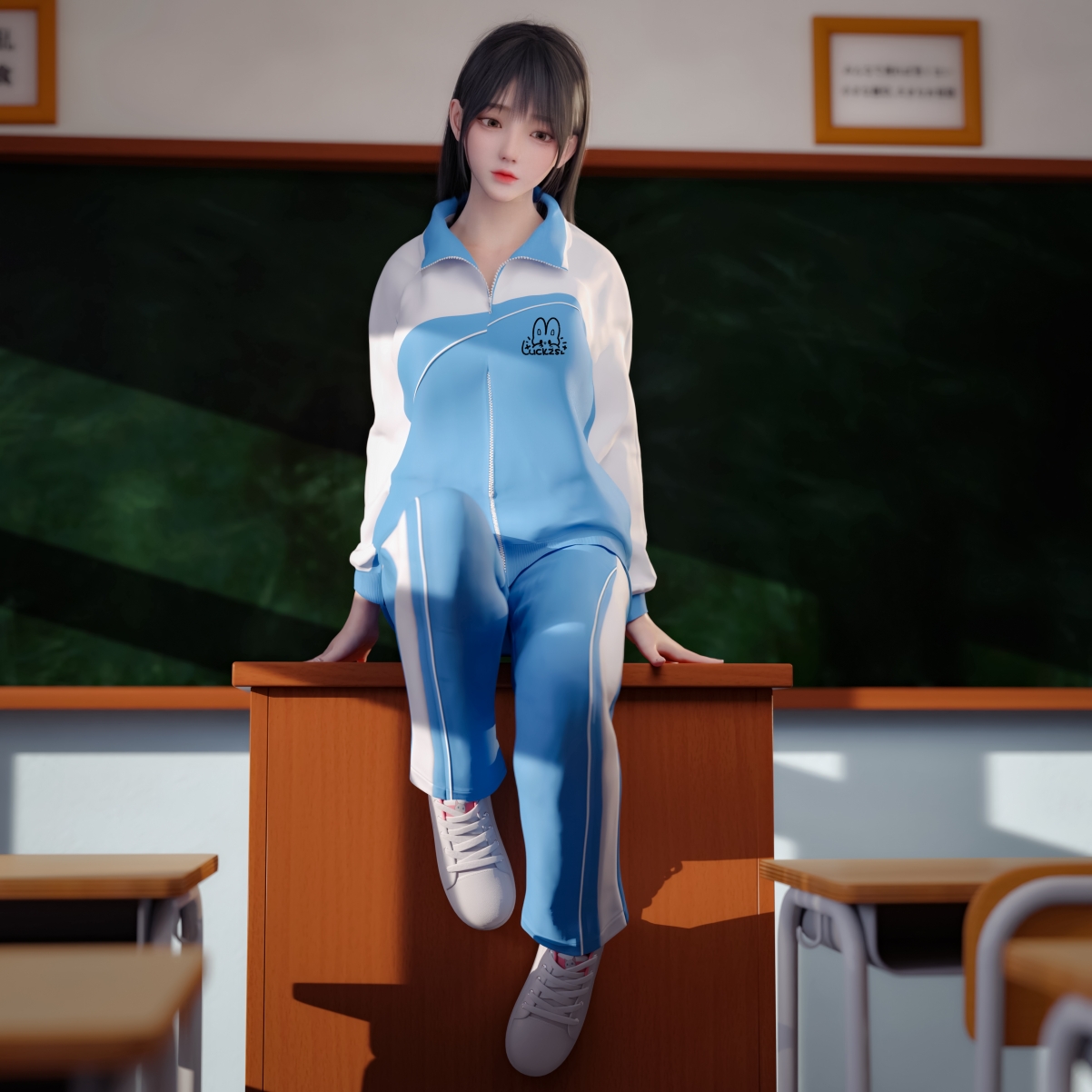 清纯校服麻匪动漫，4K超清教室壁纸，3840x3840原图下载