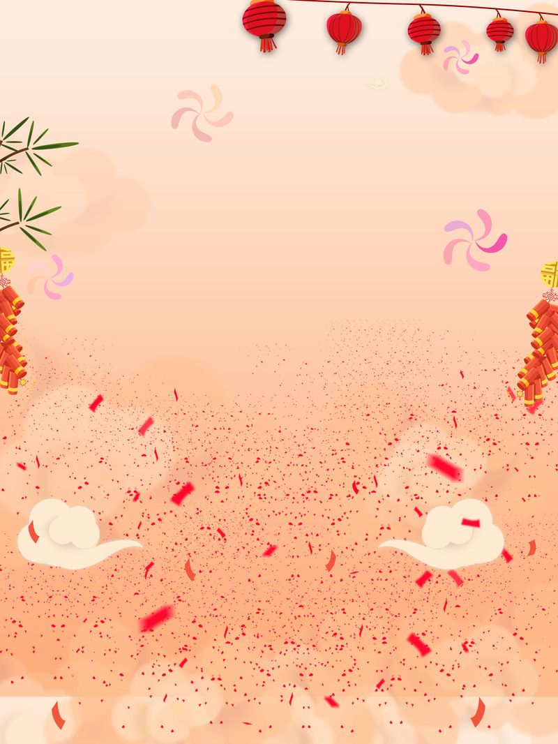 高清鞭炮灯笼新年节日背景图片，另类PSD设计素材免费下载
