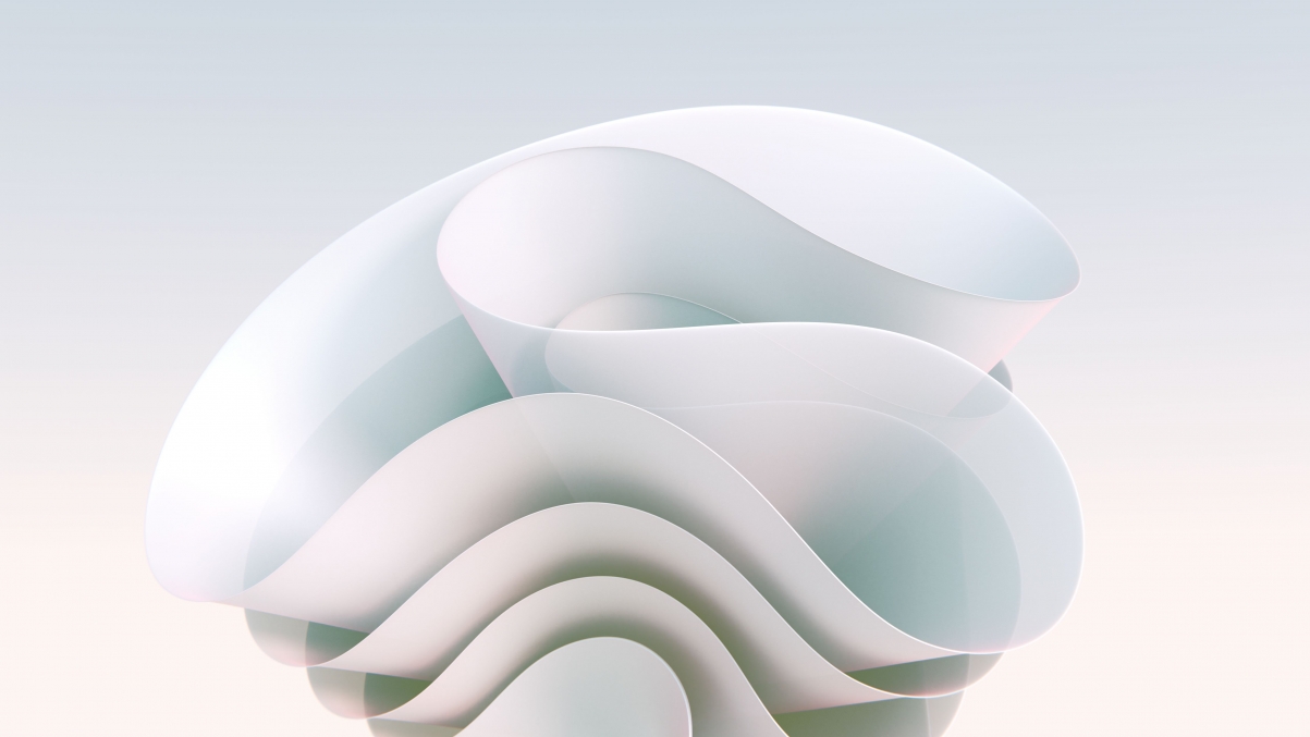 极简彩碗，高清5K壁纸，白色清爽背景，5120x2880分辨率免费下载