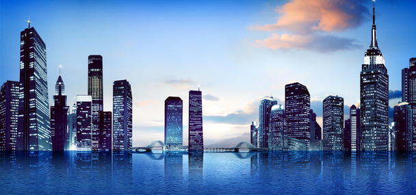 城市夜景透明PNG背景素材，高清Banner海报图片免费下载