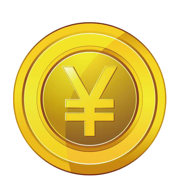 人民币金色图标，高清PNG透明免抠素材，一键下载设计必备
