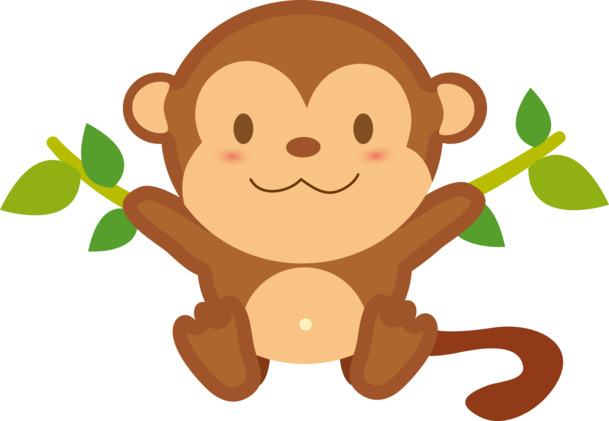 汤秋千小猴手绘PNG透明图片，卡通元素EPS素材下载