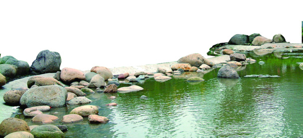 摸石头过河透明PNG高清图，背景设计元素，风景摄影素材下载