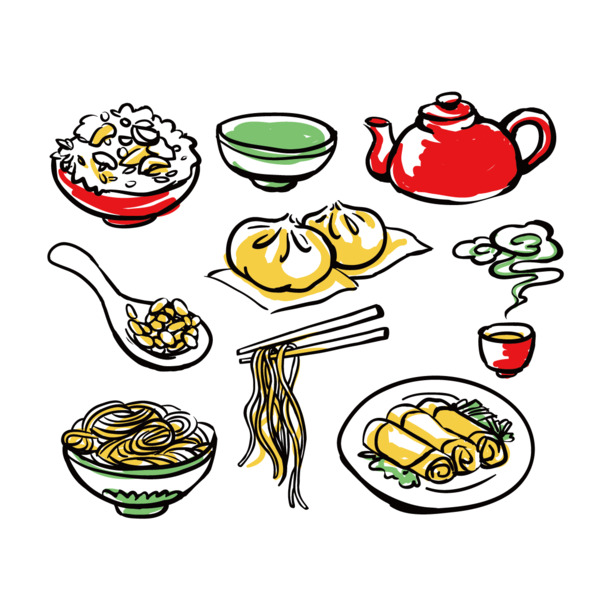 矢量手绘食物，高清PNG透明图库，卡通手绘元素，AI格式设计素材下载