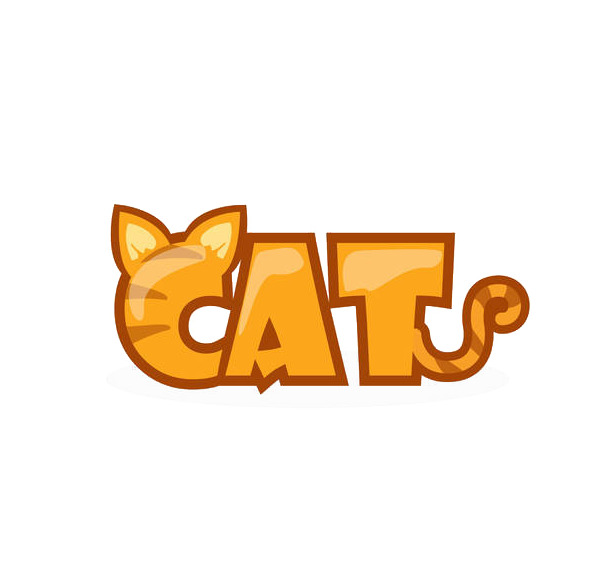 创意小猫英语字体PNG透明图片，高清免抠元素，设计素材一键下载