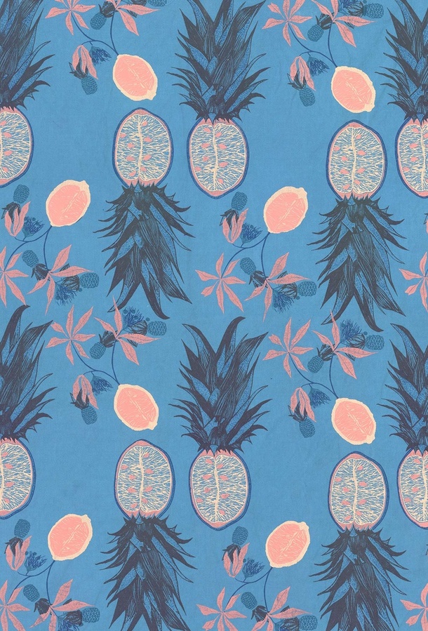 绿色手绘油画壁纸，菠萝海报背景，高清PNG透明，H5设计素材下载