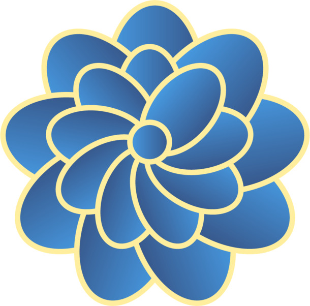 古典蓝花PNG透明图，精美花纹素材，高清下载