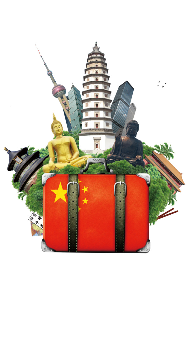 国内建筑高清PNG透明图，风景摄影背景元素，设计素材下载