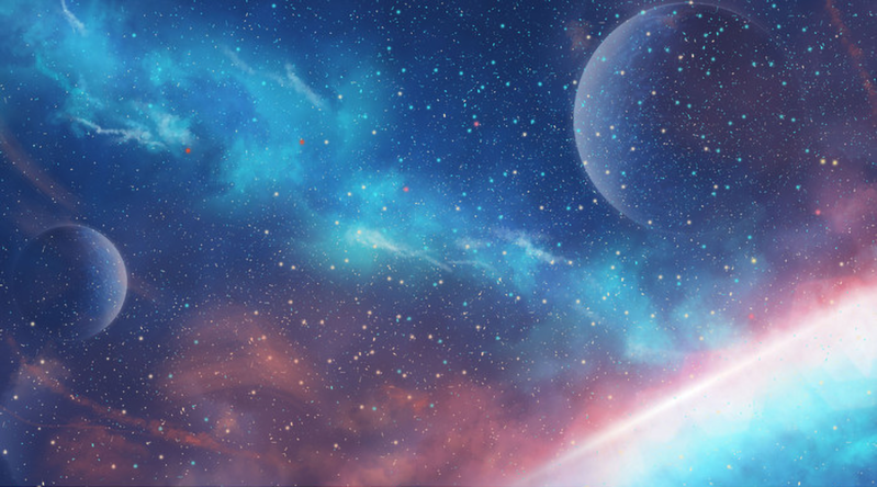 手绘唯美星空，高清JPG图片素材，文艺清新风格下载