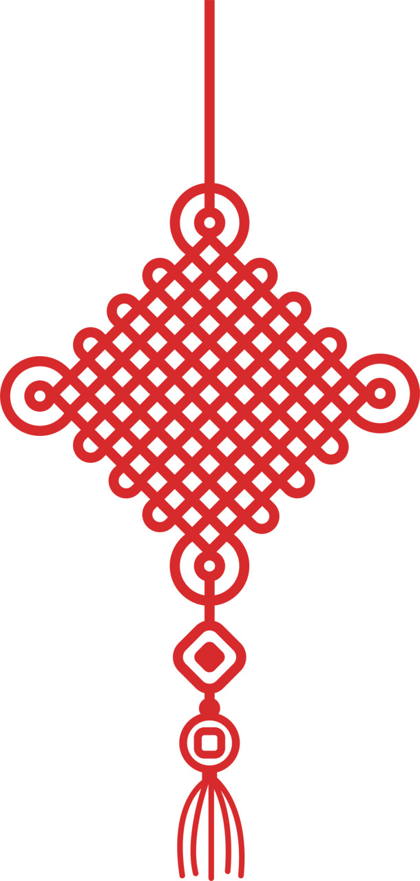 中国结大红色高清PNG透明图，节日素材下载（元旦/春节/元宵，CER格式）
