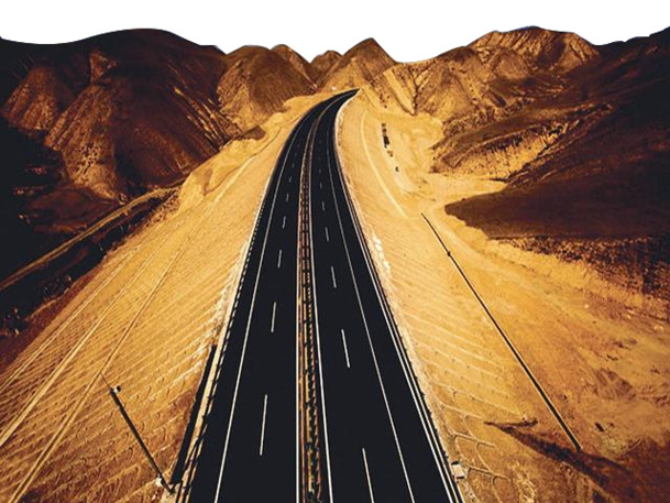 沙漠公路高清PNG透明背景素材，摄影风景图片，免费下载