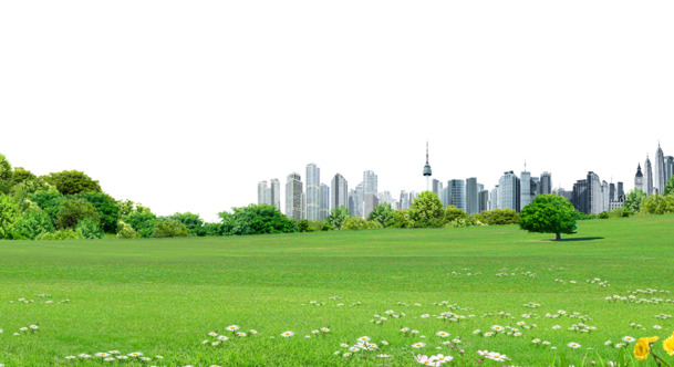 城市建筑草地PNG透明素材，高清免抠元素，设计必备下载