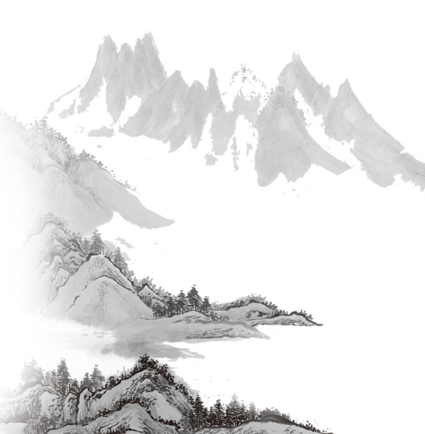 古典中国风素材，水墨风景山高清PNG透明背景图片，设计元素免费下载