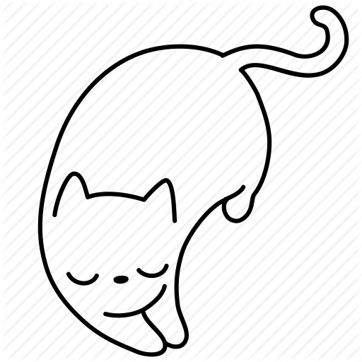 高清手绘小猫咪午睡PNG素材，透明背景，卡通手绘元素，免费下载