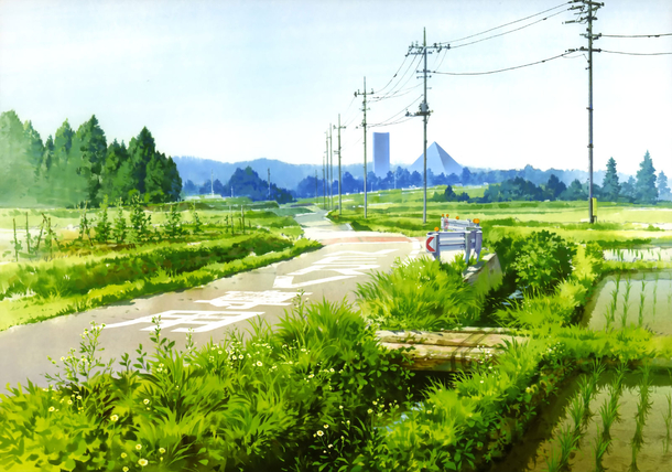 田园风光动漫插画，高清PNG透明背景素材，卡通手绘元素随心下载