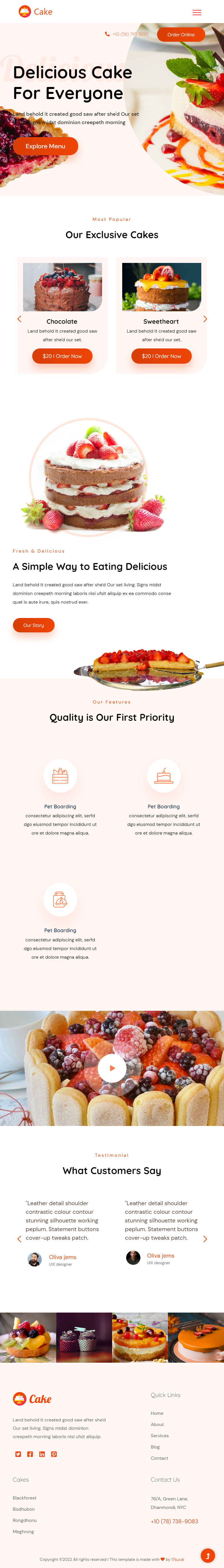 甜品店网页模板html，诱人的甜品店网页模板