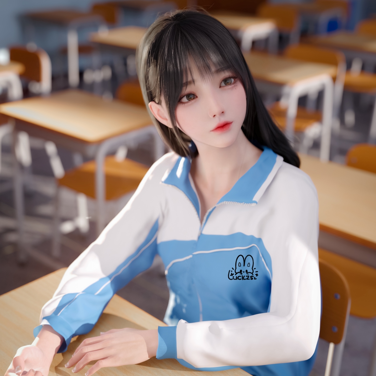 学生校服麻匪动漫壁纸，超清4K大图，3840x3840高清下载