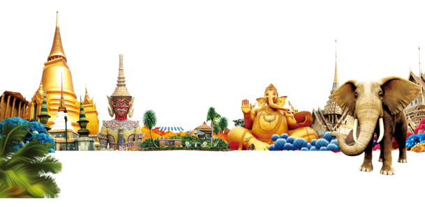 泰国旅游必备，高清PNG大象及其他元素设计素材，免扣透明图片下载