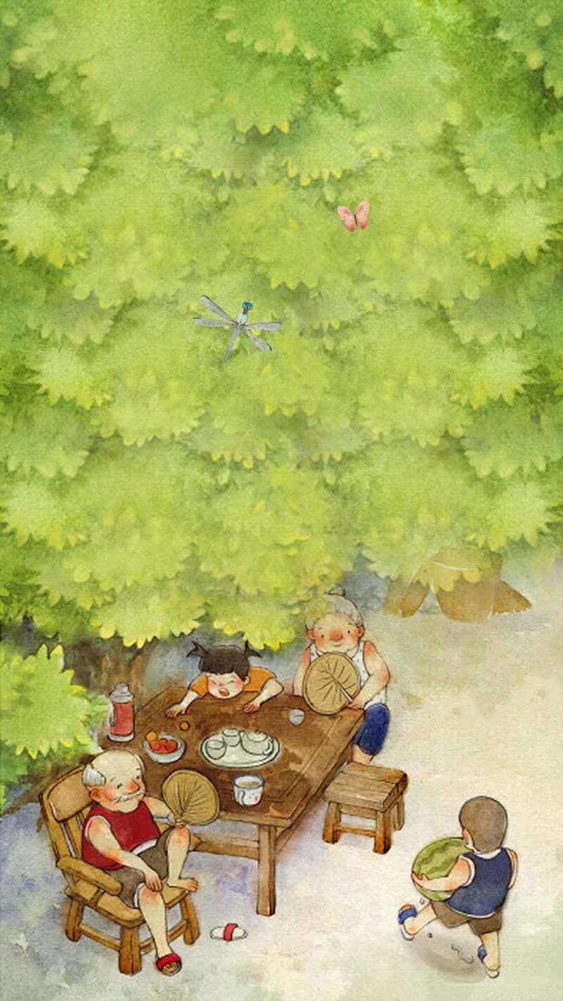 绿色夏日风光，精选商业H5背景素材，高清JPG/PSD格式，一键下载