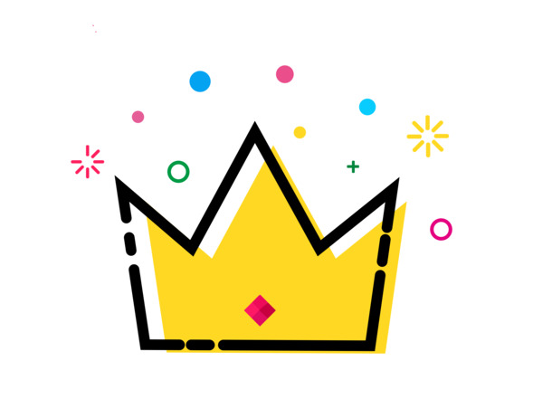 手绘卡通小皇冠PNG透明图片，高清设计素材，创意元素下载