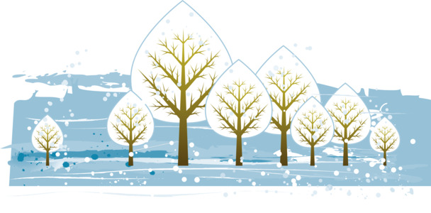 冬季雪景树枝高清PNG透明图，圣诞节日元素EPS素材下载