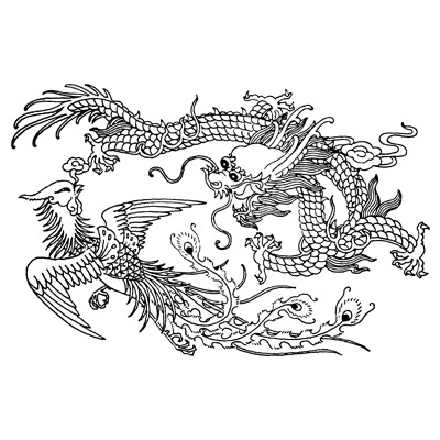 龙凤PNG透明图案，精美花纹设计素材，高清下载