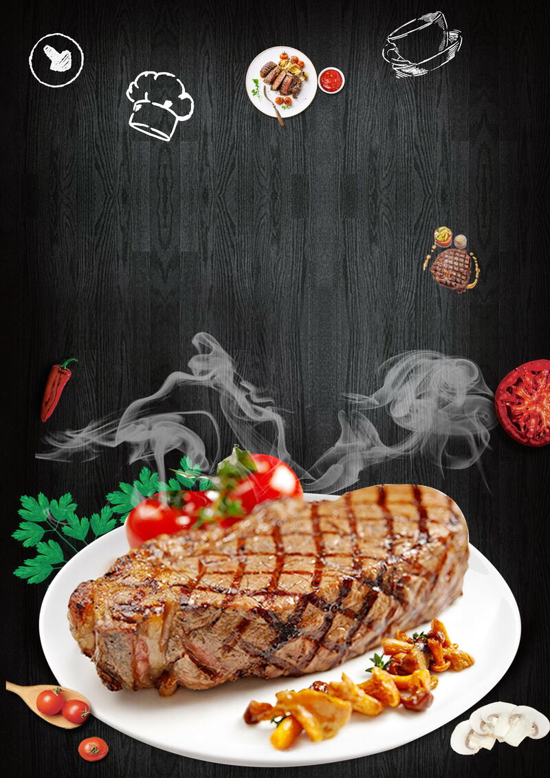 意大利牛排美食背景，高清JPG与PSD设计素材下载