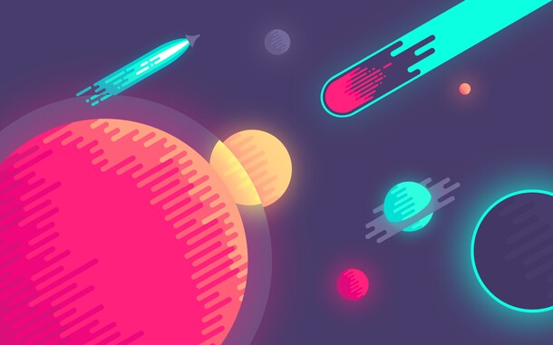 宇宙艺术形状PNG背景，高清透明、几何渐变设计素材下载