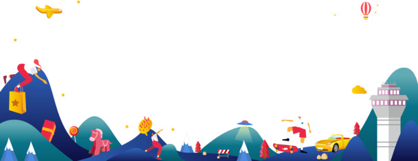 多彩山脉PNG透明背景，几何扁平渐变设计素材，免费下载