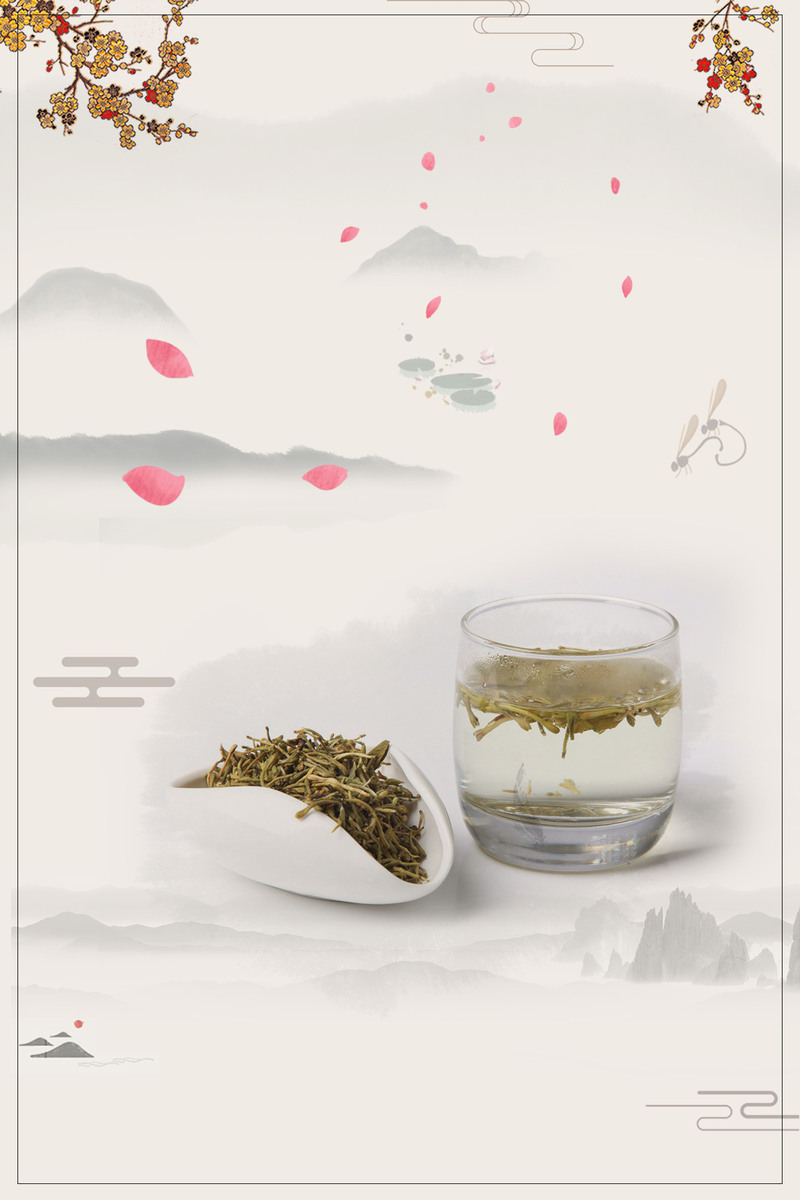 金银花药材花茶高清图片，清新JPG与创意PSD设计素材下载