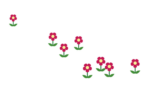 高清PNG小花漂浮素材，卡通手绘透明背景元素，免费下载
