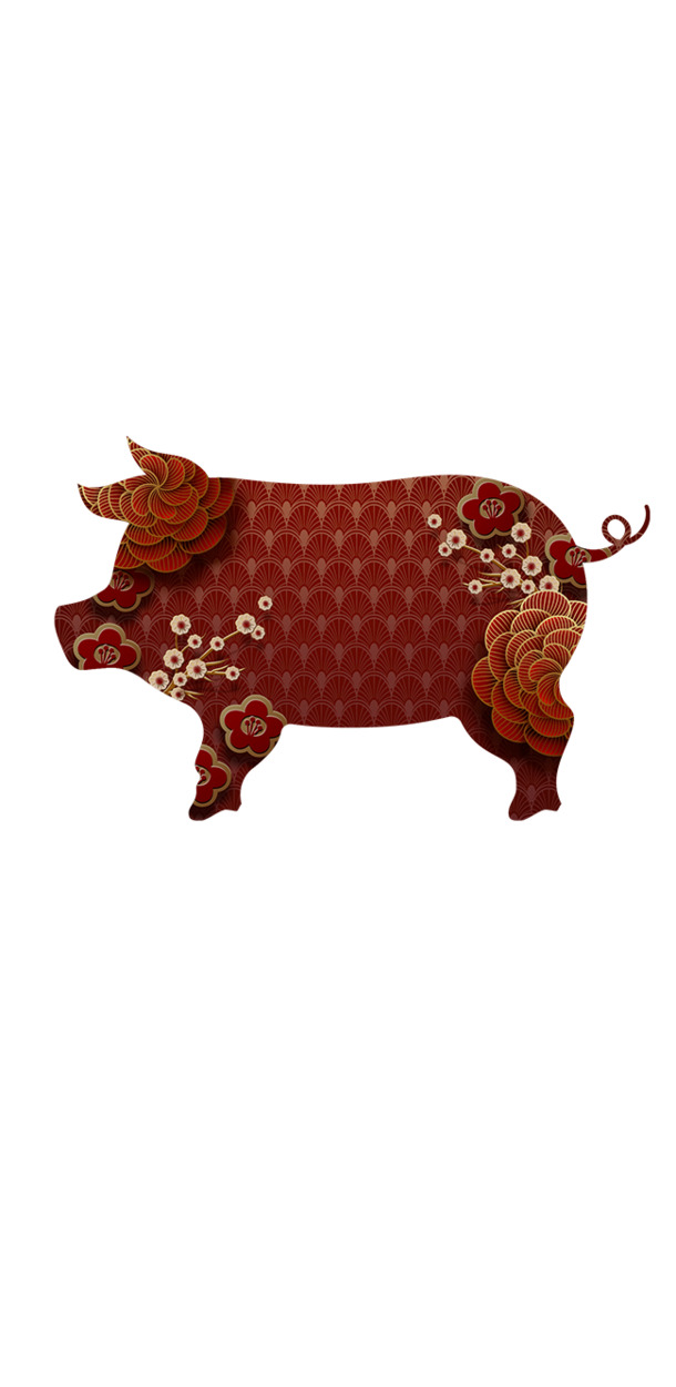 新春佳节PNG素材，高清猪年背景元素，透明设计图免费下载