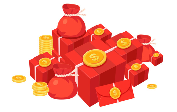手绘卡通红包PNG透明图，高清免抠素材，创意元素下载