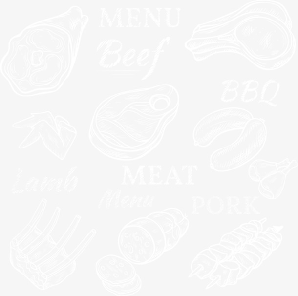 高清矢量白色食物PNG素材，透明背景，设计底纹元素，免费下载