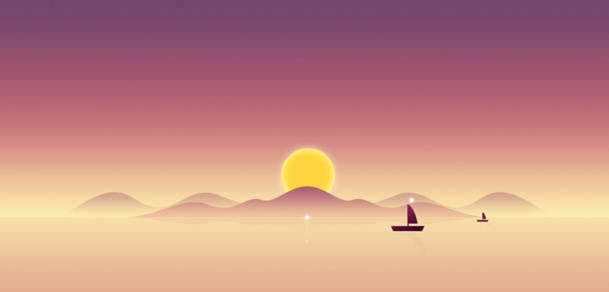 手绘粉色天空沙漠PNG透明背景，卡通风格设计素材高清下载