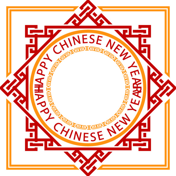 中式矢量方框PNG透明图，节日元素精选，元旦春节元宵素材下载