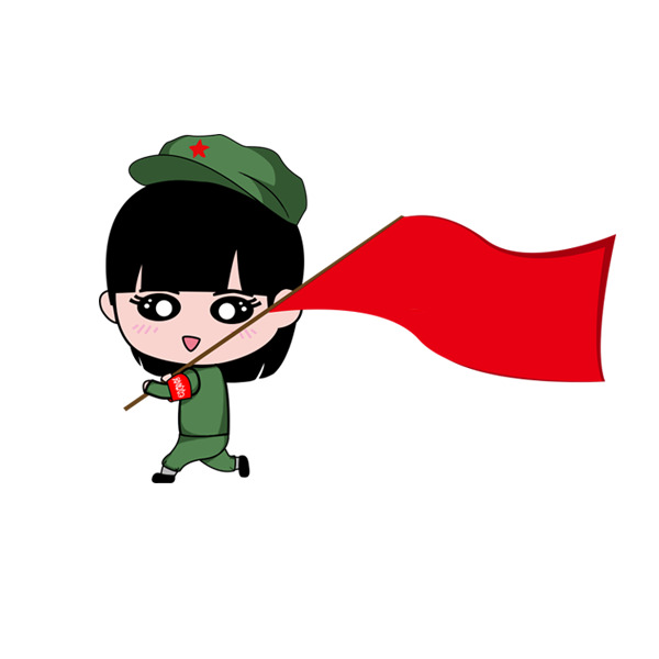 劳动节节日元素，红军女孩PNG透明图片，高清设计素材下载