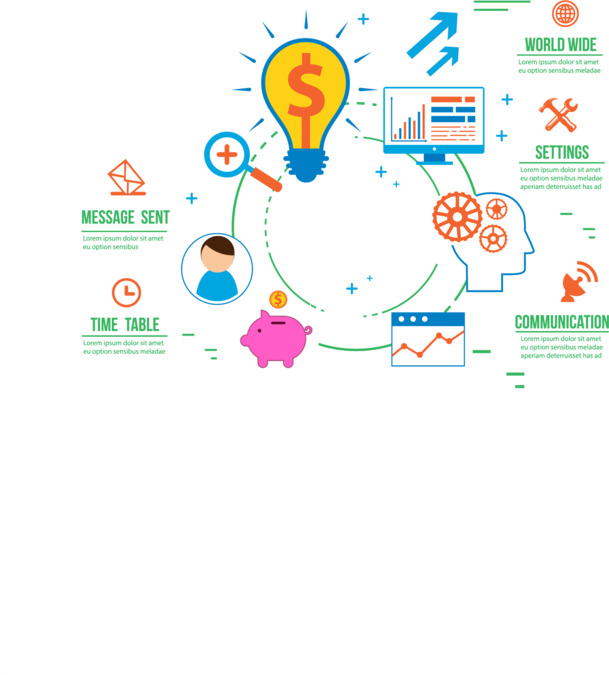 商务创意流程图，高清PNG透明元素，PPT/AI格式设计素材下载