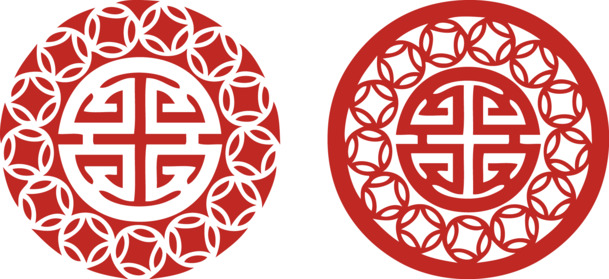 新年春节鸡年剪纸窗花，高清PNG透明禄字元素，中国风AI设计素材下载