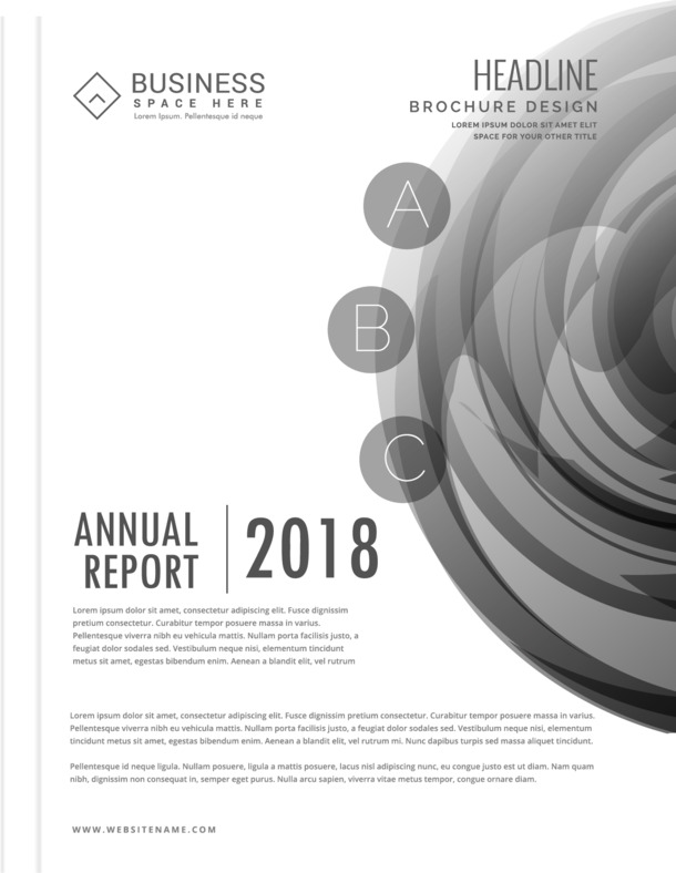 年终商务报告PPT必备，简约灰调高清PNG透明装饰图片素材下载