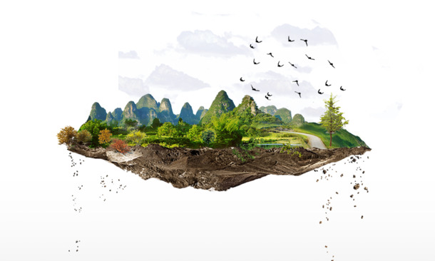 漂浮岛屿PNG透明图，免抠元素设计素材，高清下载