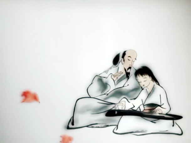 中国风山水情动画场景PNG透明图片，古典元素设计素材高清下载