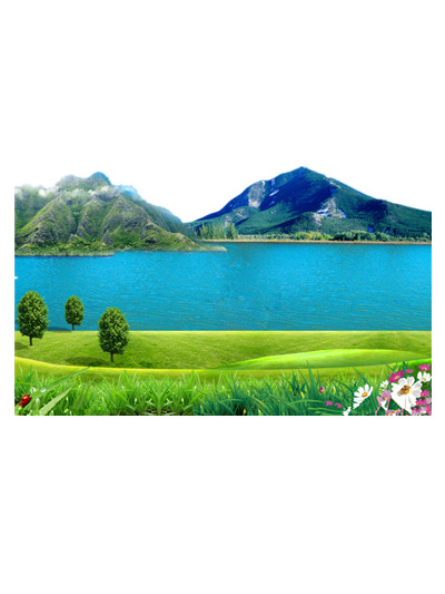 绝美湖泊风光，高清PNG透明背景图片，摄影风景素材下载