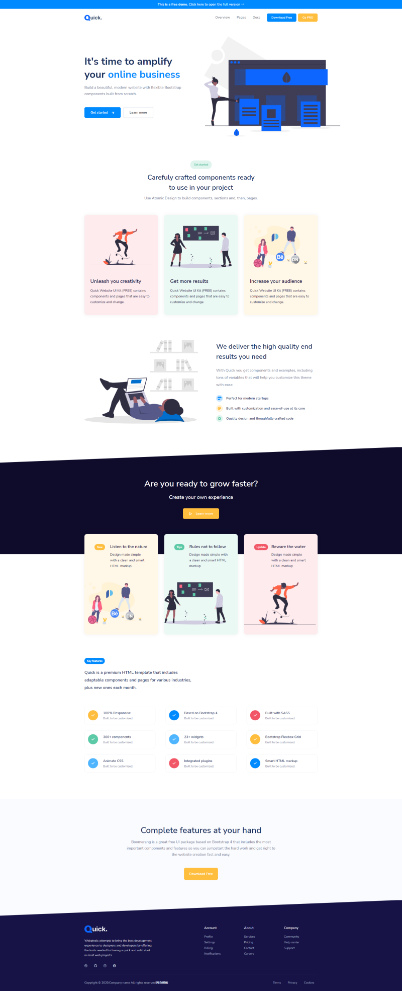 软件公司网站模板代码，实用的bootstrap企业网站模板
