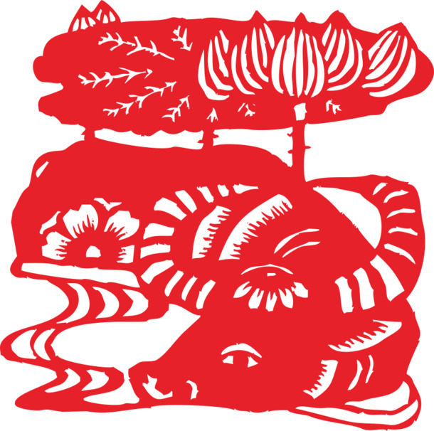 牛年剪纸PNG高清素材，元旦春节元宵节日元素，透明图片设计免费下载