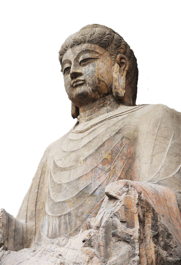 龙岗石窟大佛高清PNG免扣素材，透明图片及设计元素下载