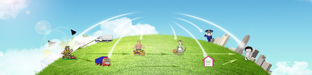 农业环保循环生产背景图，高清PNG透明素材，设计精美Banner海报，免费下载