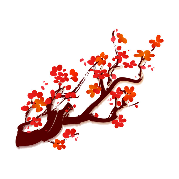 梅花PNG透明图，高清花瓣漂浮元素，设计素材下载